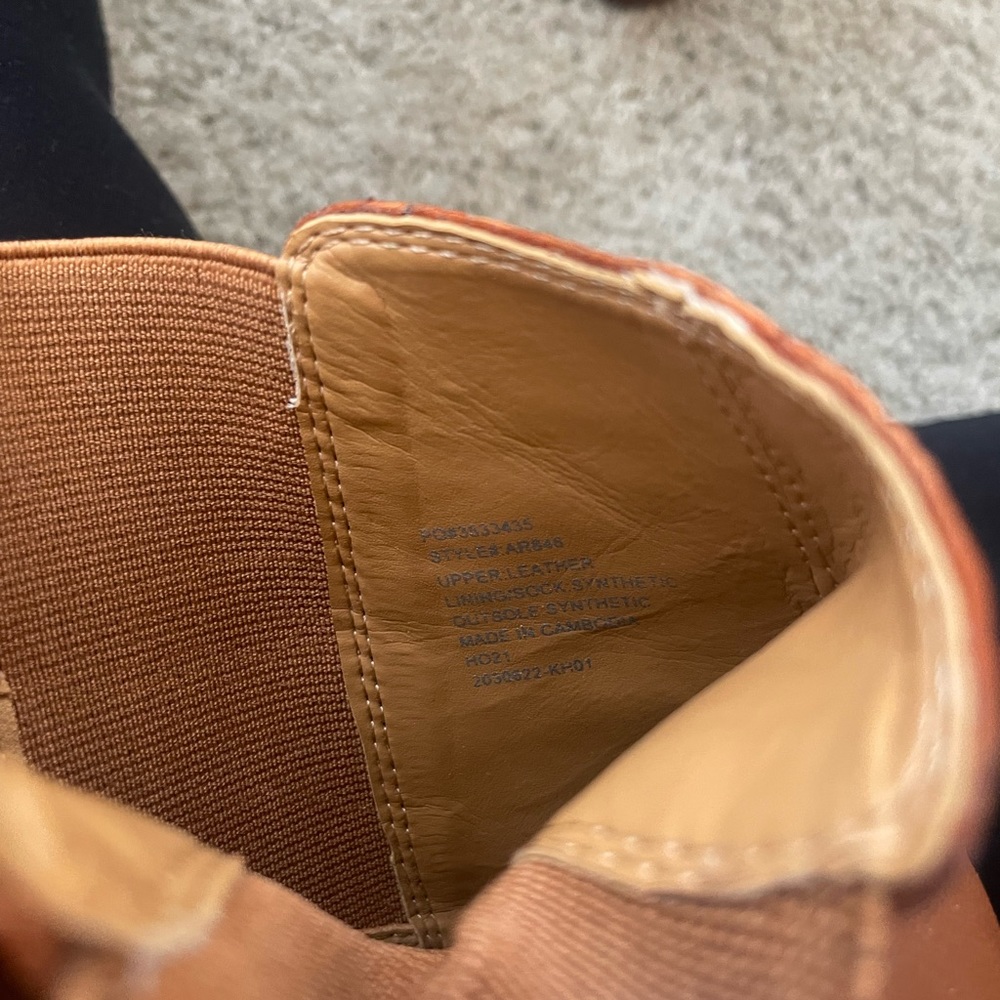 New J Crew "Rory" Leather Camel Brown Booties - 10 - Picture 7 of 8